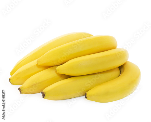 Bunch of fresh spotless yellow bananas