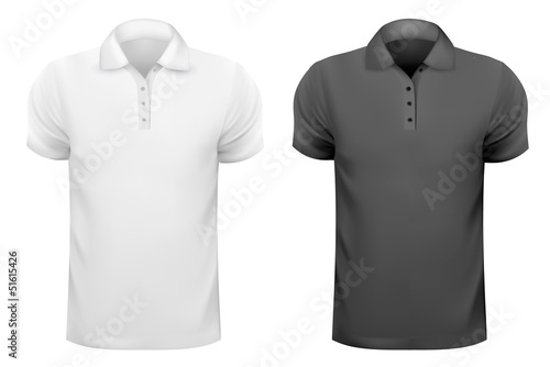 Black and white men t-shirts. Design template. Vector illustrati