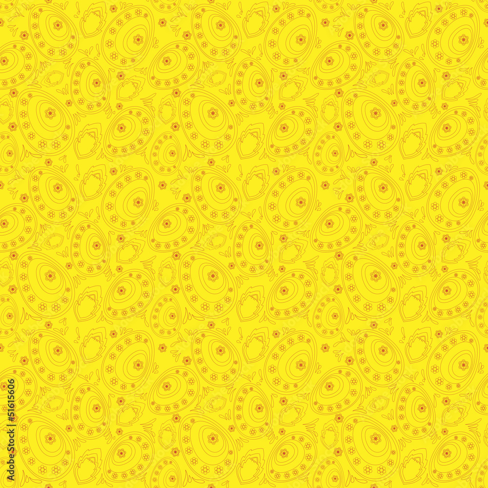 Easter seamless pattern on a yellow background Easter seamless pattern on a yellow background