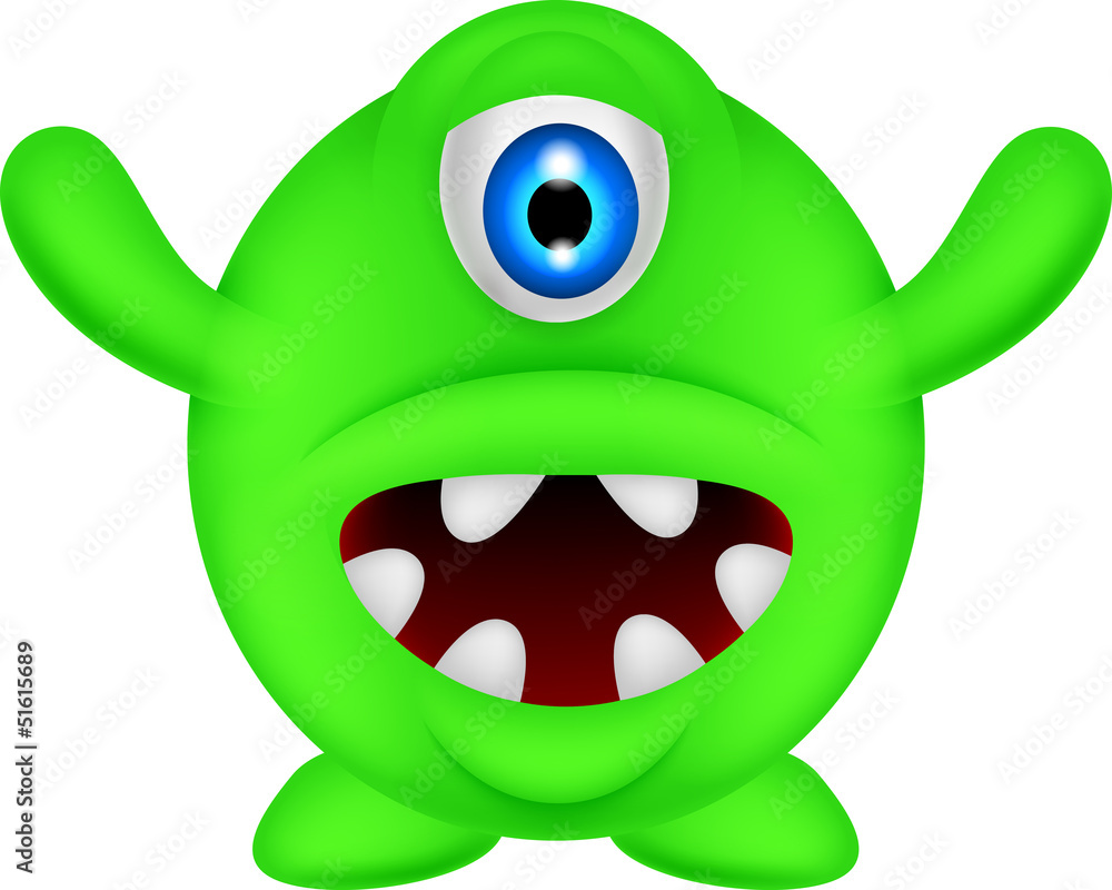 Fototapeta premium cute green monster