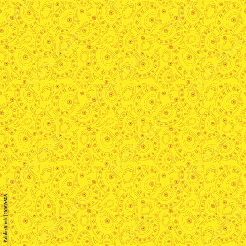 Easter seamless pattern on a yellow background