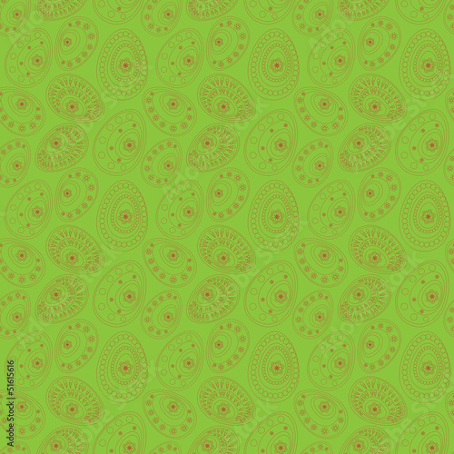 Easter seamless pattern on green background