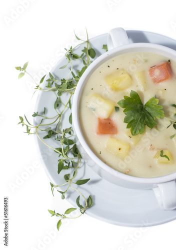 Potatoe Soup isolated on white