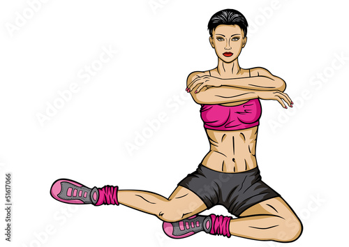 Girl doing exercises for hips