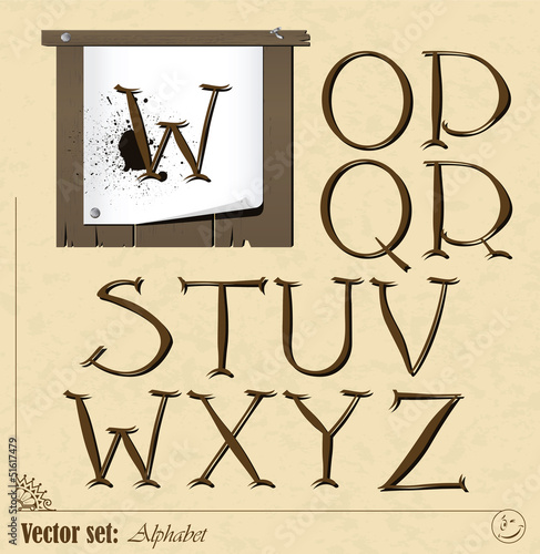 Set of vector letters of the English alphabet