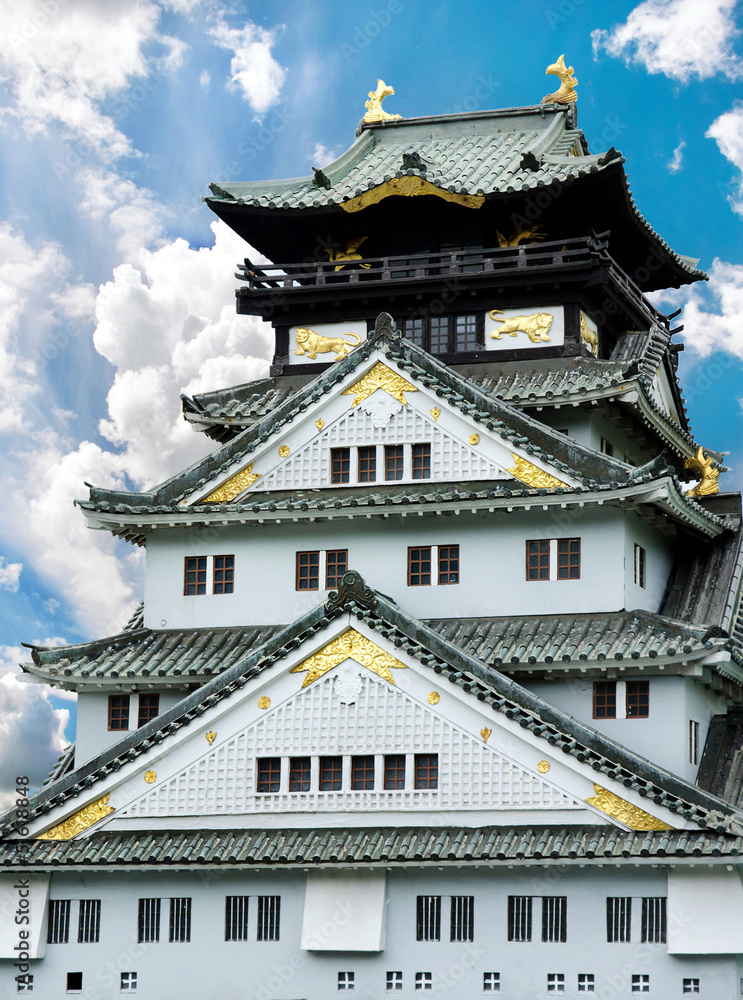 Osaka Castle (Osaka Fortress) in Osaka, Japan, closeup Osaka Castle (Osaka Fortress) in Osaka, Japan, closeup