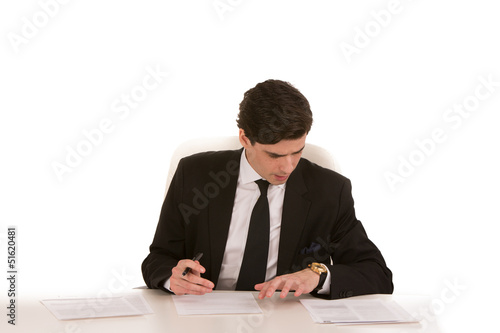 Businessman working at his desk