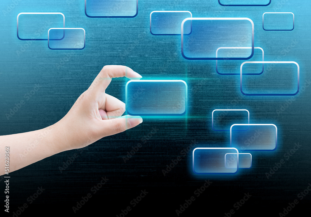 hand picking on a touch screen interface hand picking on a touch screen interface
