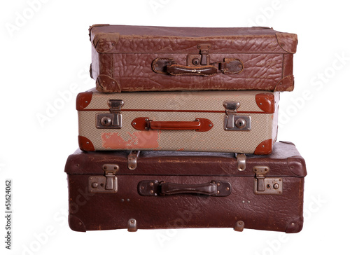 stack of old suitcases