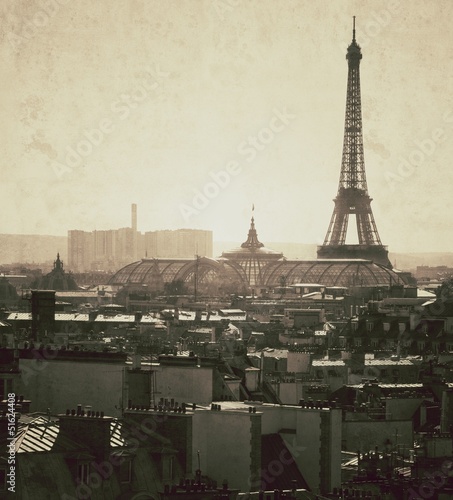 Vue vintage de Paris - France  #51624408