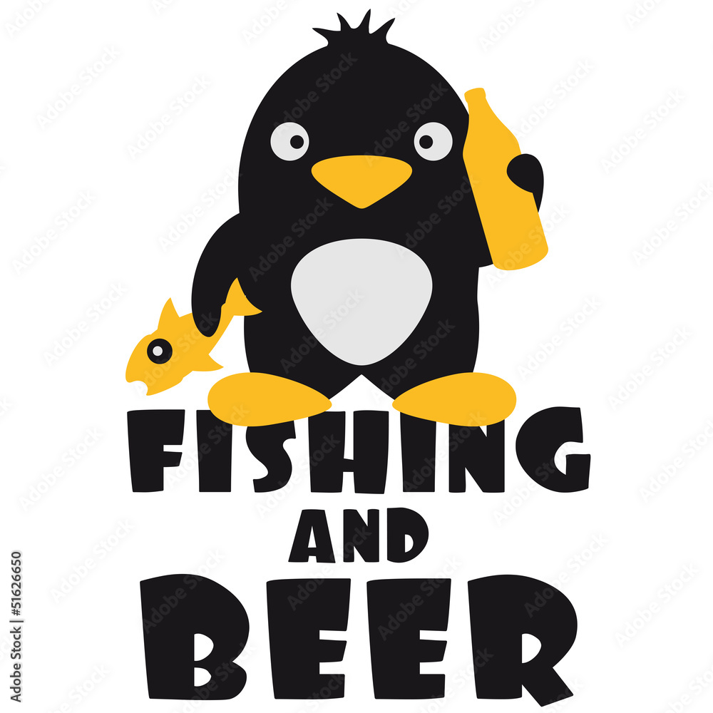 Fishing And Beer Penguin Fishing And Beer Penguin