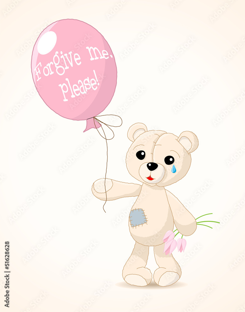 Fototapeta premium little sad teddy