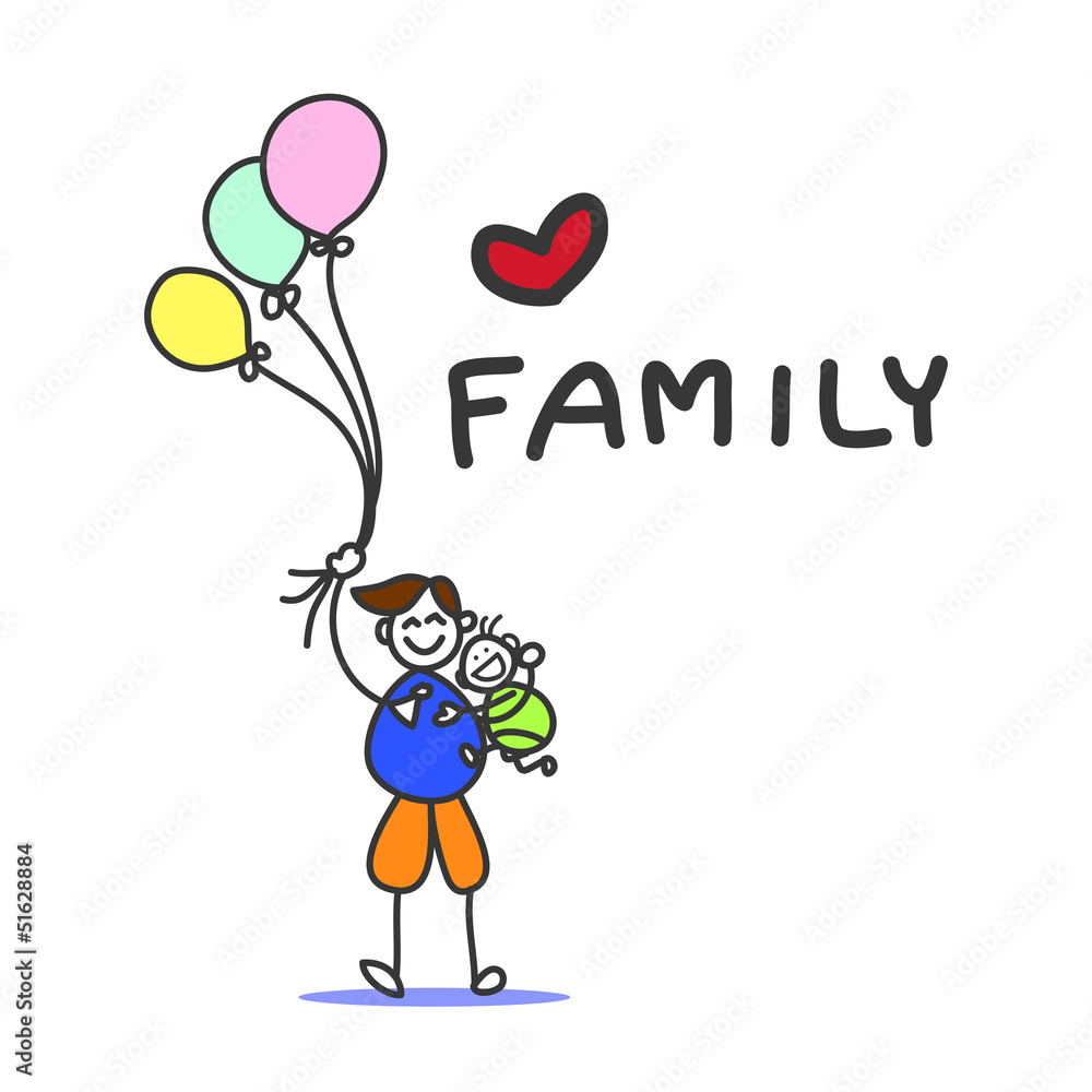 hand drawing cartoon happy family hand drawing cartoon happy family