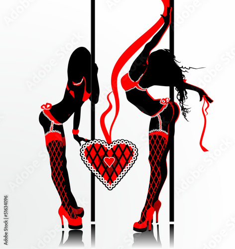 Pole dance. Erotic striptease