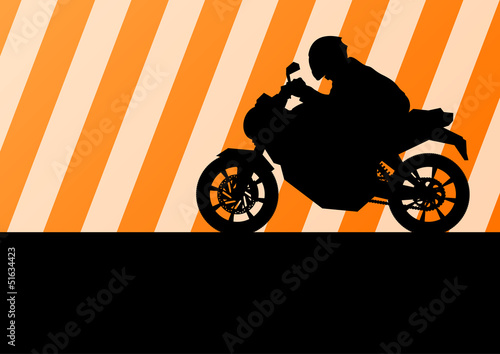 Motorbike rider motorcycle silhouette vector for poster