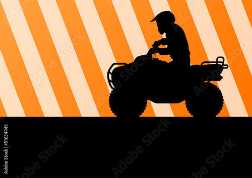 All terrain vehicle quad motorbike rider vector