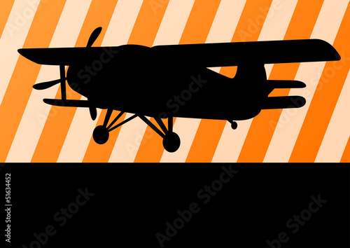 Airplane flying vector background for poster
