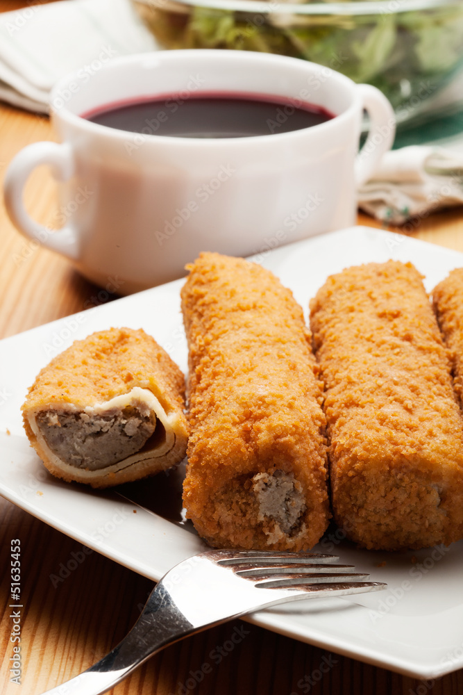 Delicious croquettes on a plate Delicious croquettes on a plate
