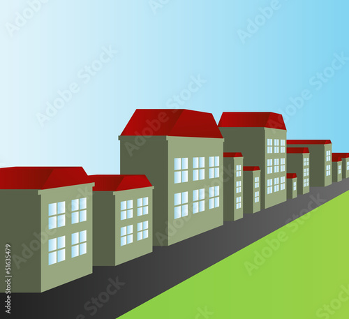 House vector background street
