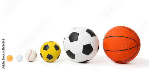 Different balls  isolated on white