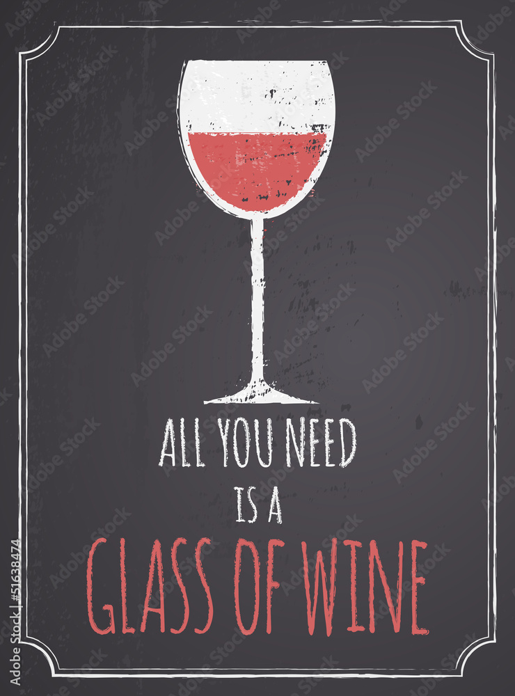 Fototapeta premium Chalkboard Red Wine Design