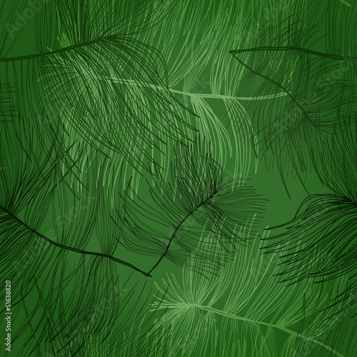 Seamless hand drawn pattern with pine tree branches. Eps10