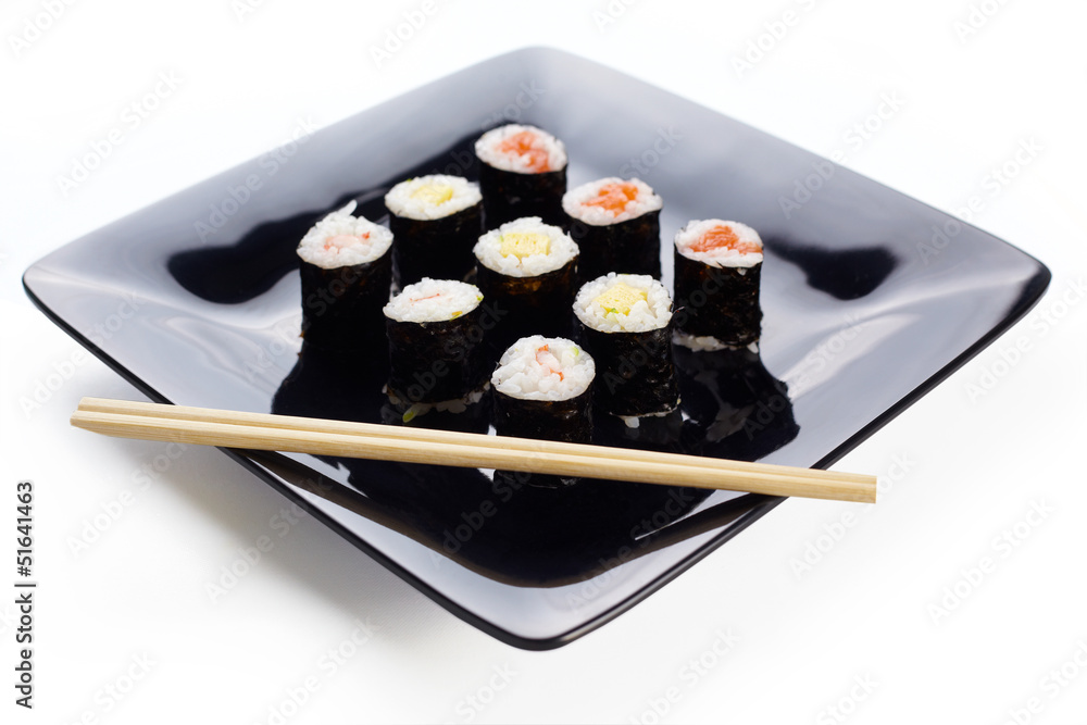 Black japan on white Black japan on white