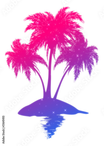 Colorful palm island