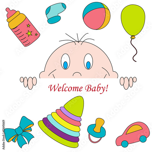 Card with baby element