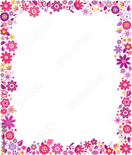 Fototapeta Naklejka Na Ścianę i Meble -  floral pattern border frame