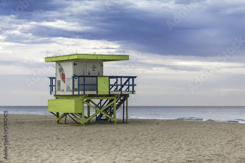 Lifeguard tower in South Beach, Miami