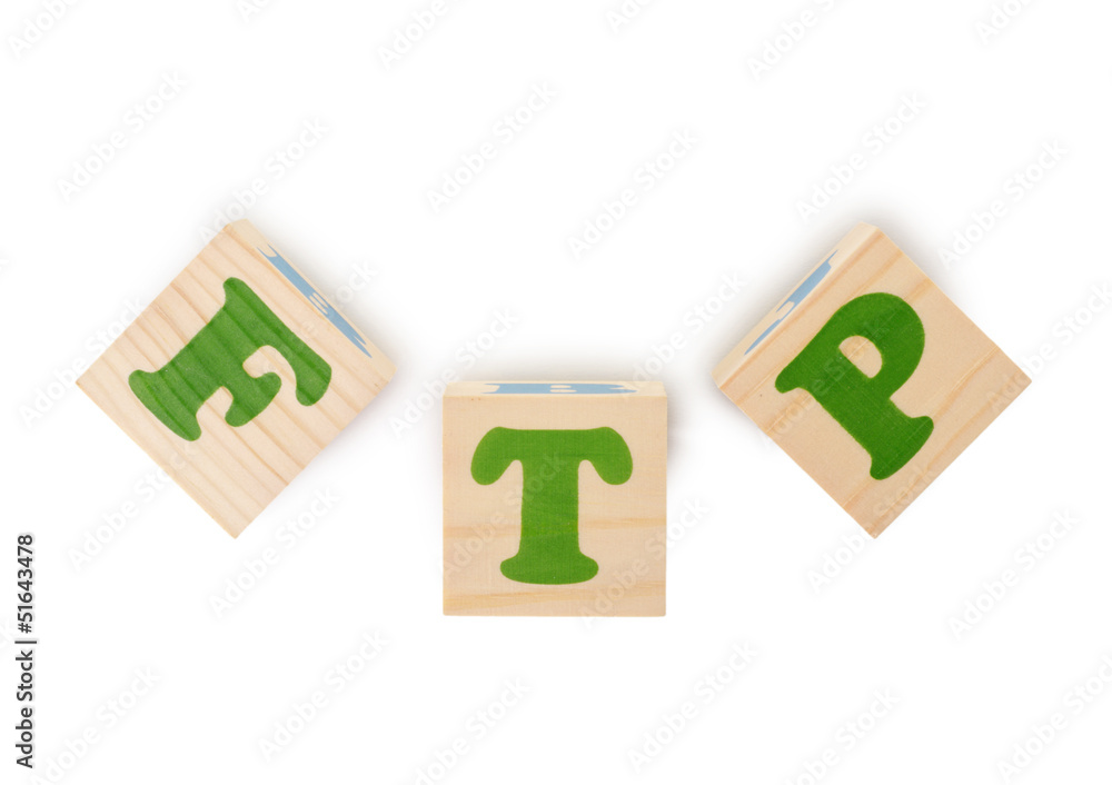 Obraz premium FTP word from wooden cubes