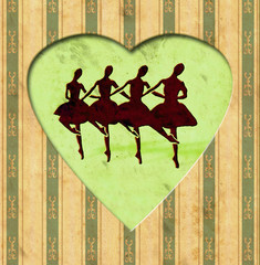 Store enrouleur Poster vintage Cœur vintage théâtre danse style rétro  © Thomas Reimer