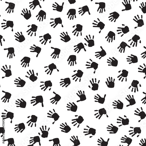 Black hand Print icon on white background. vector illustration