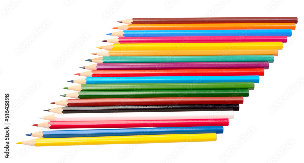 The colored pencils The colored pencils
