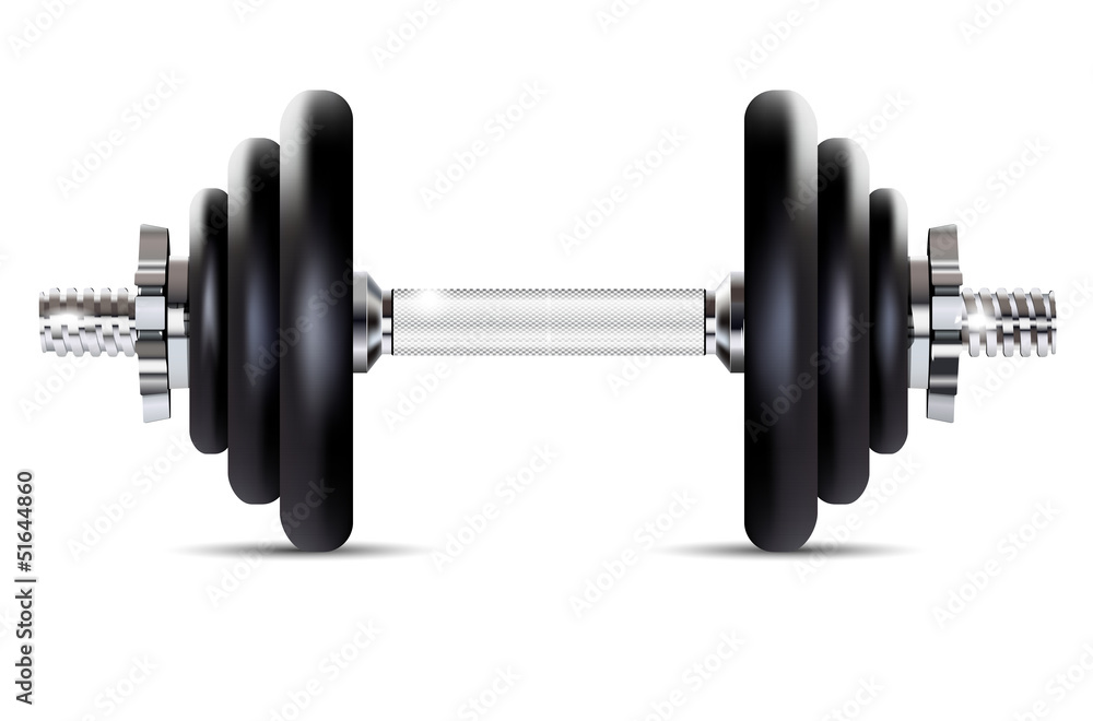 Fototapeta premium Metal dumbbell - isolated on white