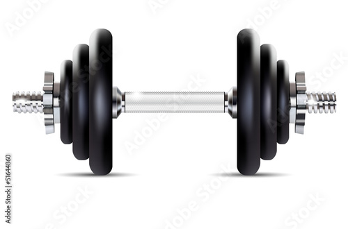 Metal dumbbell - isolated on white