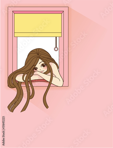 Fashion Girl in Cartoon Style Vector File EPS10