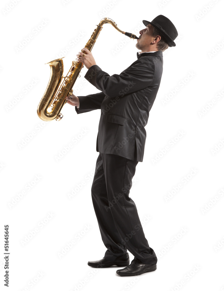 Naklejka premium Saxophonist