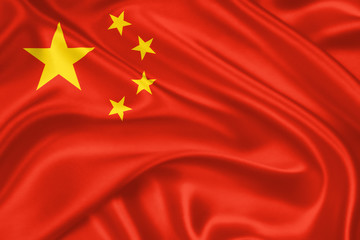 Wandcirkels China Wapperende vlag van China  © bunyos