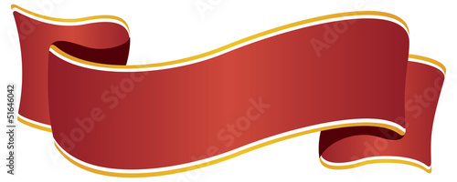 Ribbon wide red with golden border