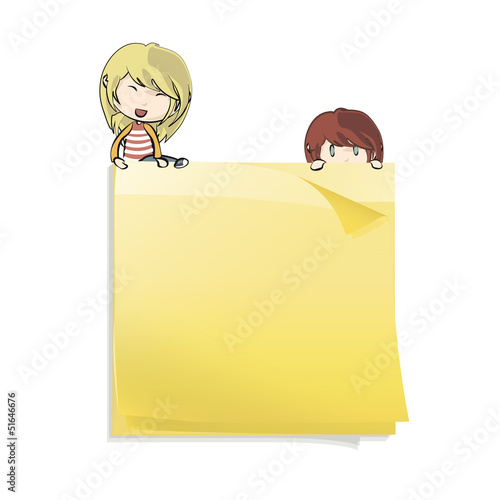 Yellow Post-it. Vector design