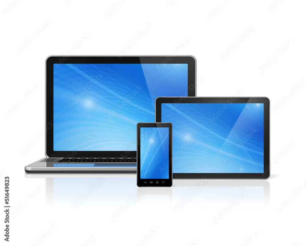 Laptop, mobile phone and digital tablet pc Laptop, mobile phone and digital tablet pc