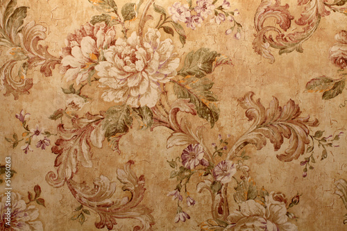 Vintage wallpaper with  floral pattern