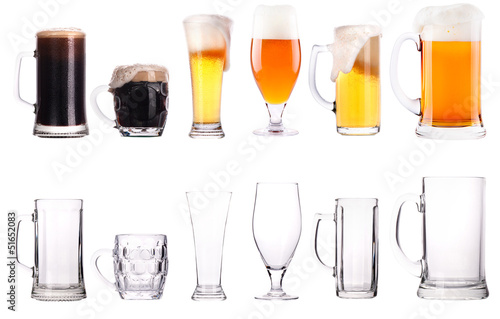 Beer glasses. Part of a collection of glasses and drinks