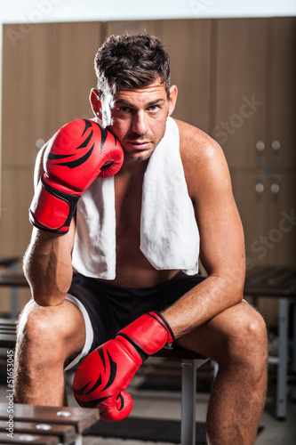 Boxer in the Locker Room