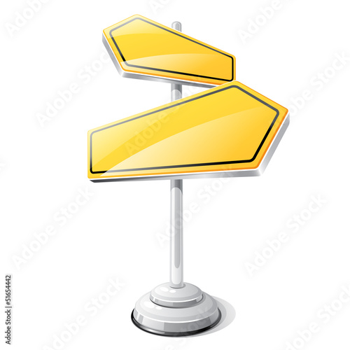 Yellow road sign isolated design template.