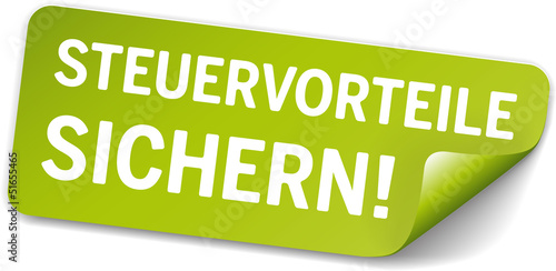 Sticker Grün Steuervorteile sichern