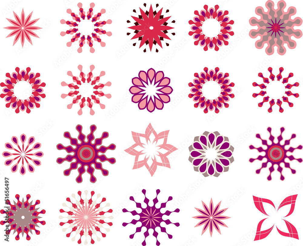 Set of vector flowers Set of vector flowers