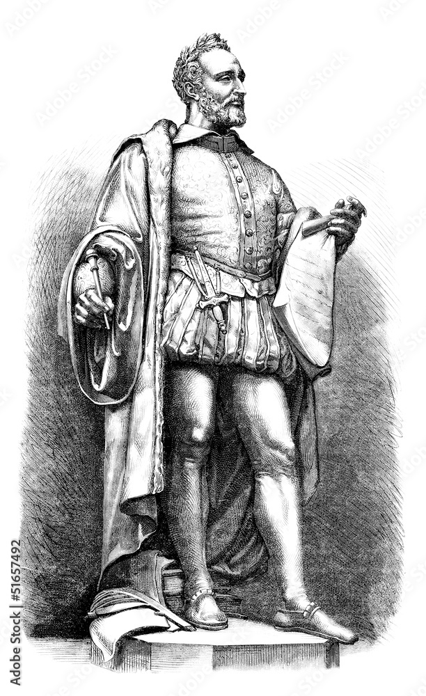 Fototapeta premium Statue : Man (Prince of the Poets) - 16th century